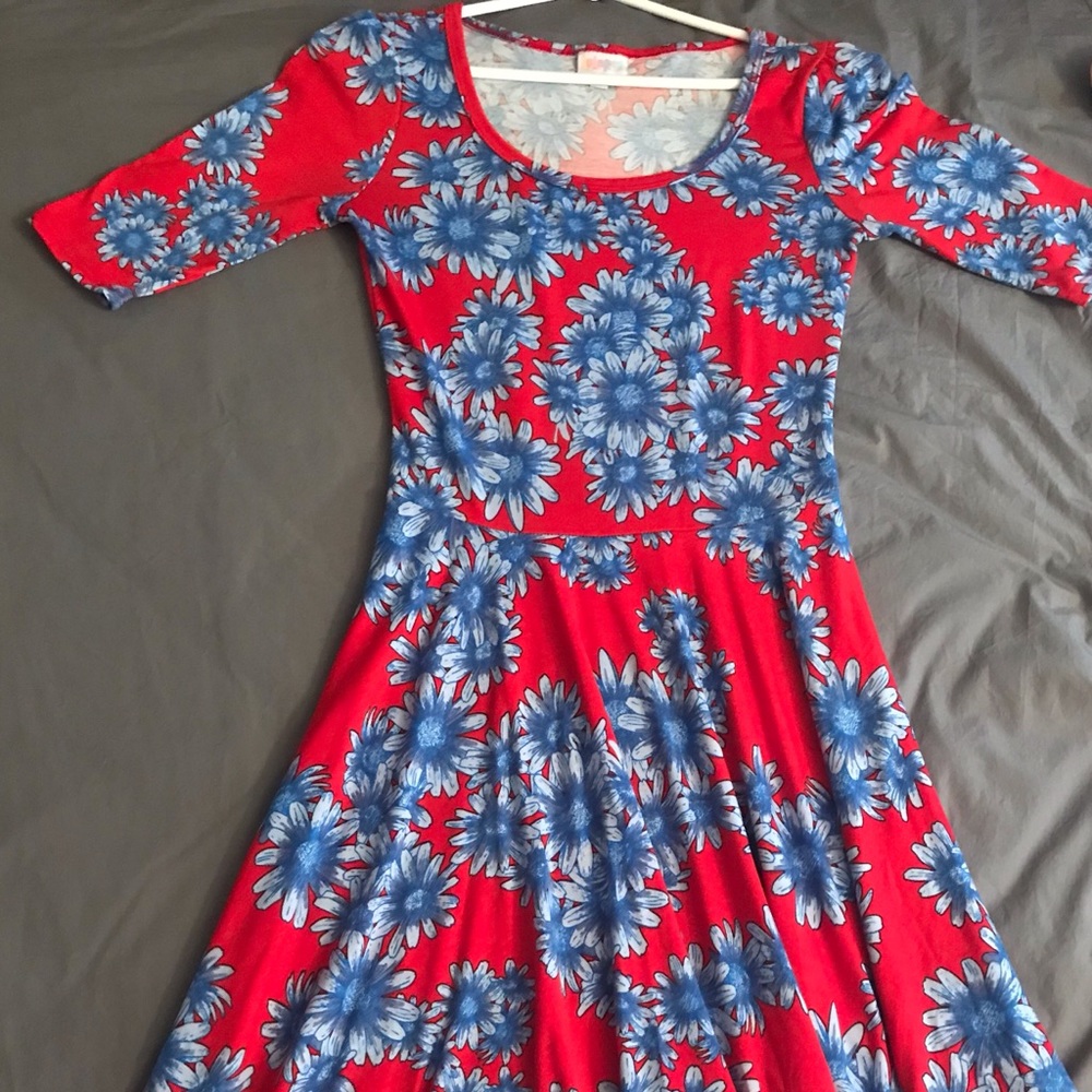 LulaRue Red/Blue Flowered Dress